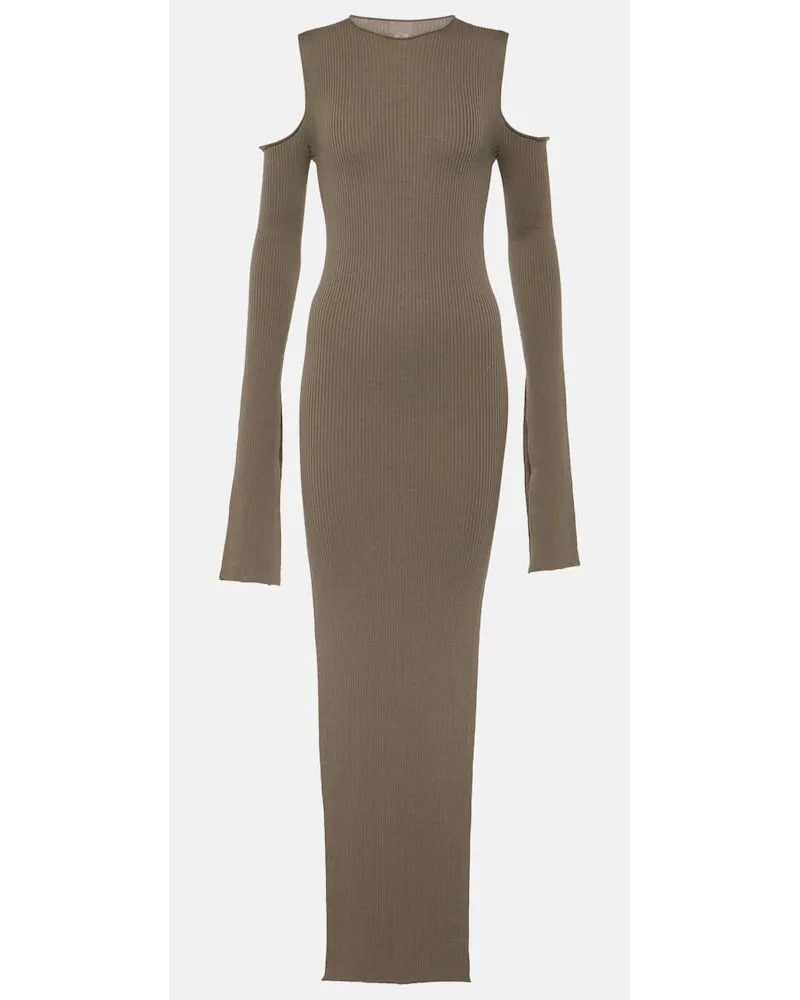 Rick Owens Abito lungo in lana con cut-out Neutro