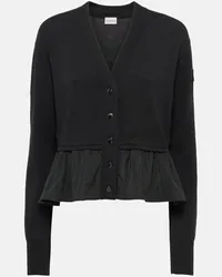 Moncler Cardigan in cotone, cashmere e seta Nero