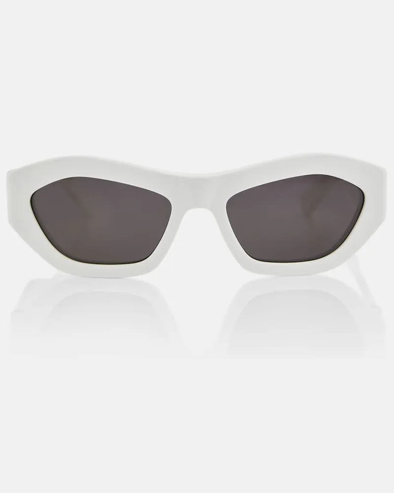 Bottega Veneta Occhiali da sole cat-eye esagonali Angle Bianco
