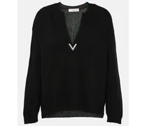 Pullover in lana vergine con logo