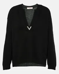 Valentino Garavani Pullover in lana vergine con logo Nero