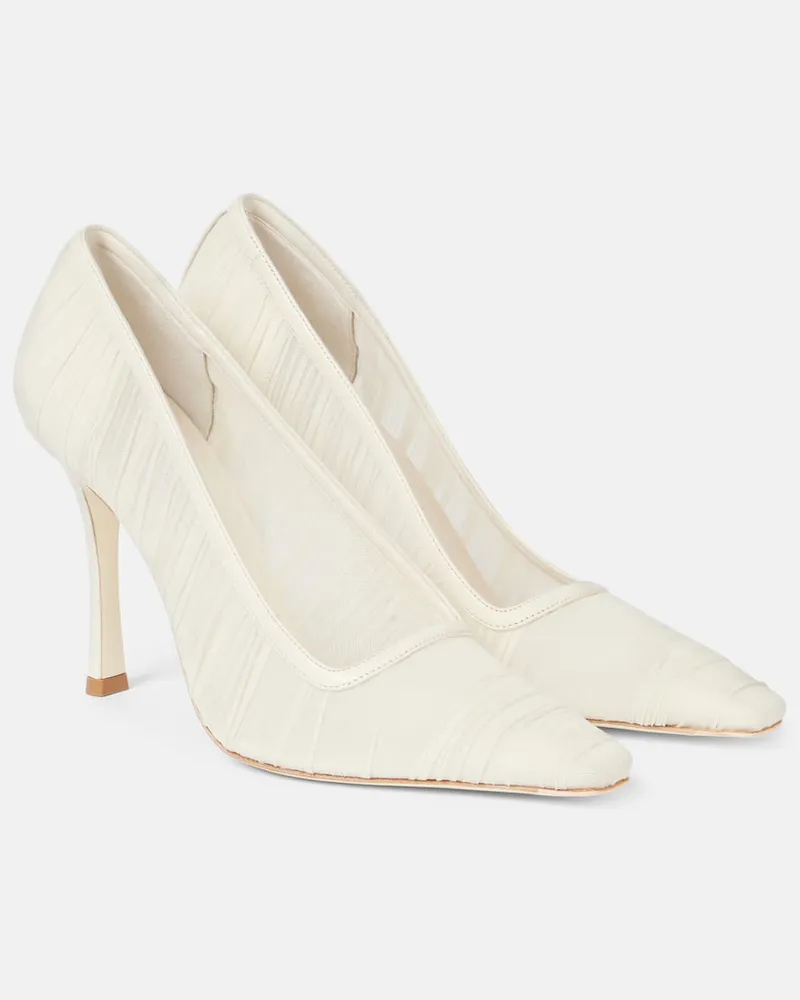 Jimmy Choo Pumps Lotta 100 in tulle Bianco