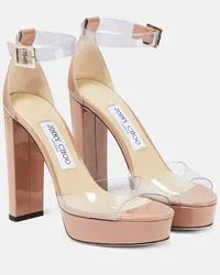 Jimmy Choo Sandali Albi 120 in PVC e vernice con plateau Rosa