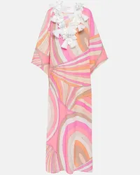 Emilio Pucci Caftano Iride in cotone con nappine Rosa