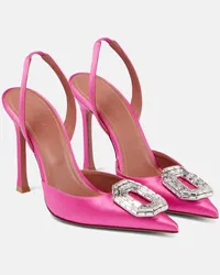 Amina Muaddi Pumps slingback Camelia in raso Rosa