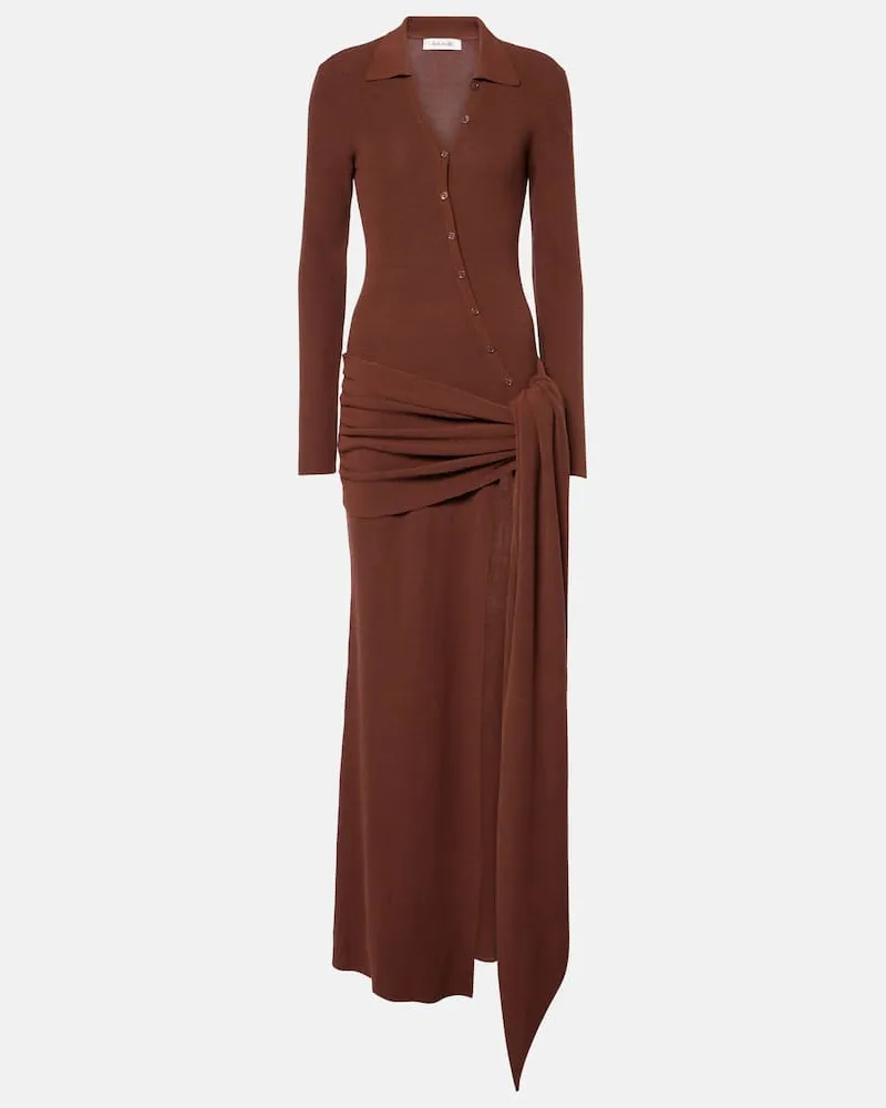 Aya Muse Abito lungo Saros in misto cotone Marrone