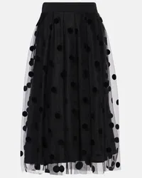 Nina Ricci Gonna midi in tulle a pois Nero