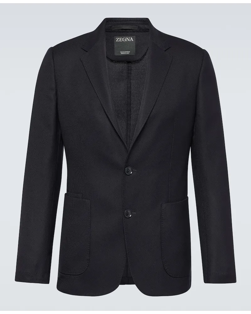 Ermenegildo Zegna Blazer monopetto in lana Blu