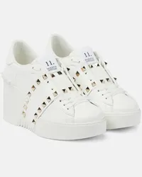 Valentino Garavani Sneakers Open Disco in pelle con zeppa Bianco