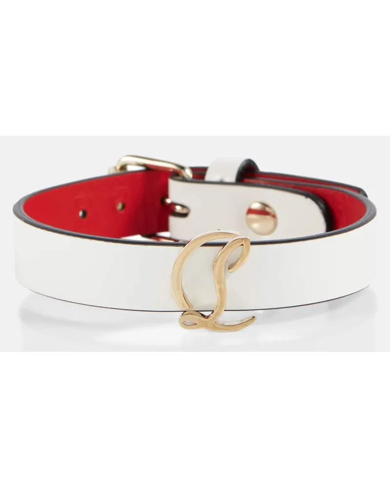 Christian Louboutin Bracciale Loubilink in pelle Bianco