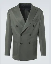 Brioni Blazer Soffio in gabardine di seta e cashmere Verde