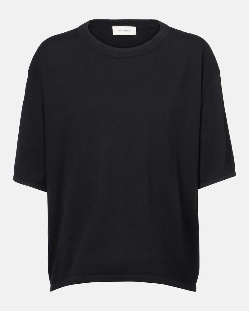 Lisa Yang T-shirt Rubie in cotone e cashmere Nero