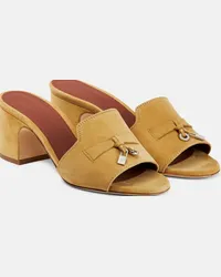 Loro Piana Mules Summer Charms in suede Marrone