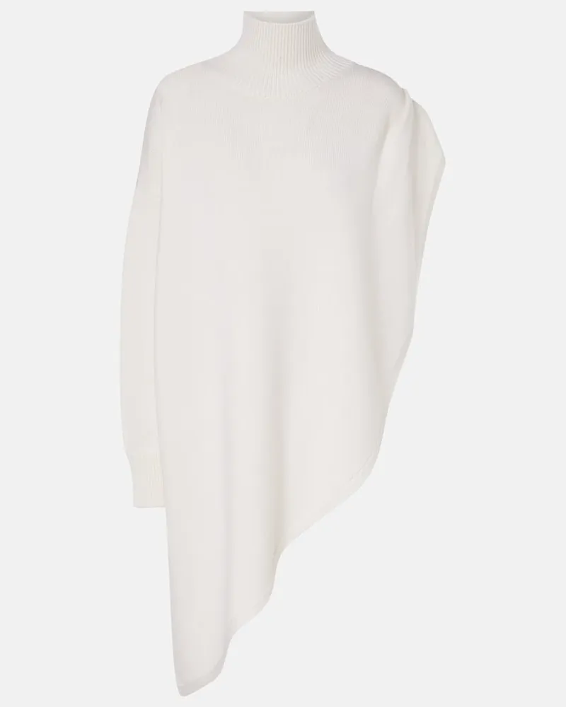 Alaïa AlaÃ¯a Dolcevita asimmetrico in lana Bianco