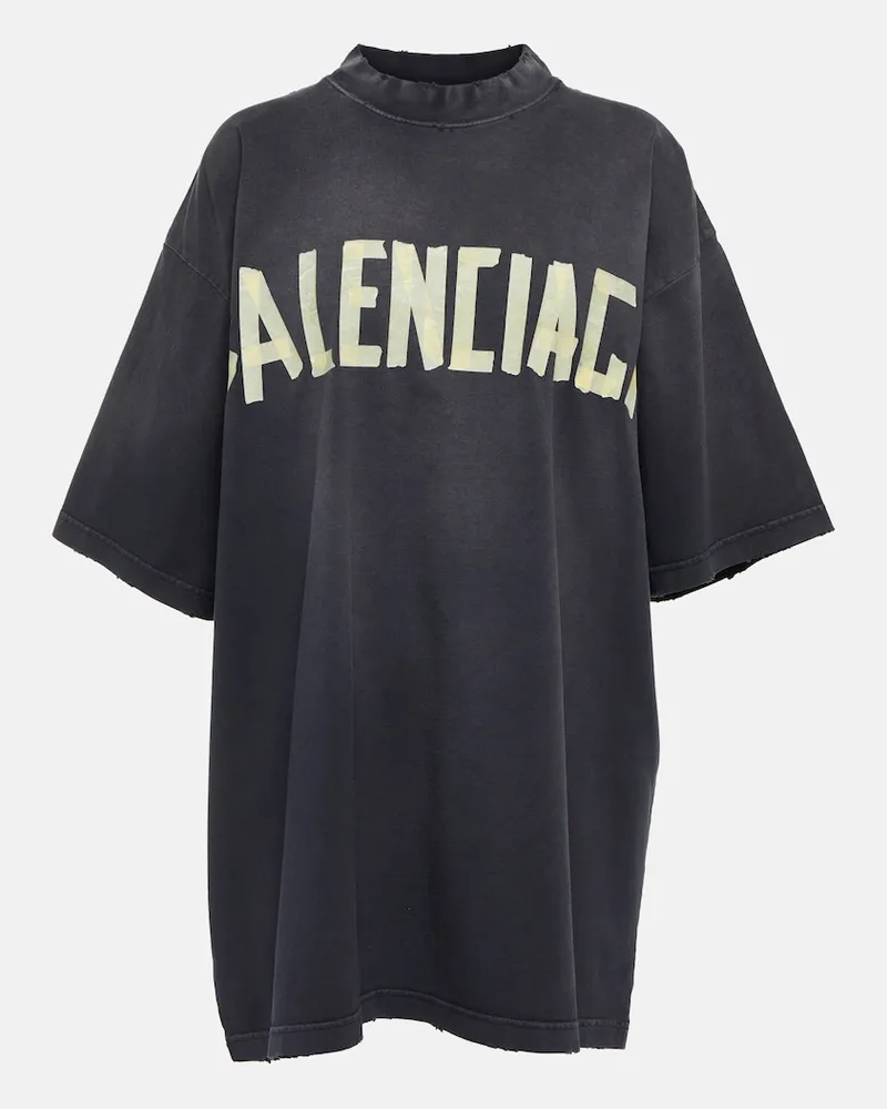 Balenciaga T-shirt in cotone con logo Nero