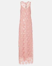 ROTATE Birger Christensen Abito lungo con paillettes Rosa