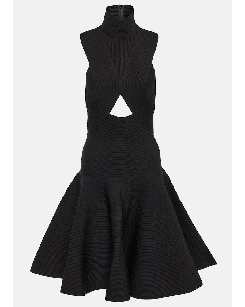 Alaïa AlaÃ¯a Miniabito a collo alto con cut-out Nero