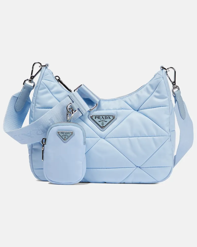 Prada Borsa a spalla trapuntata Blu