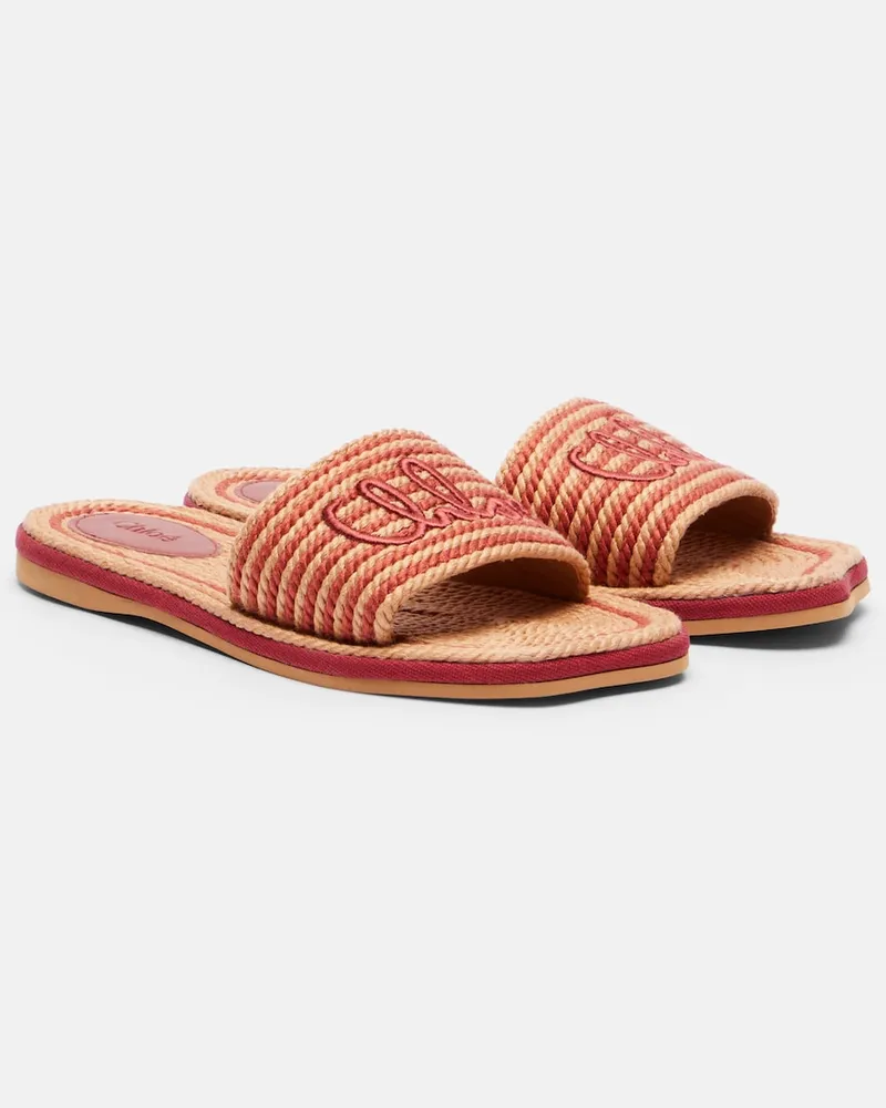 Chloé ChloÃ© Slides Sand con logo Marrone
