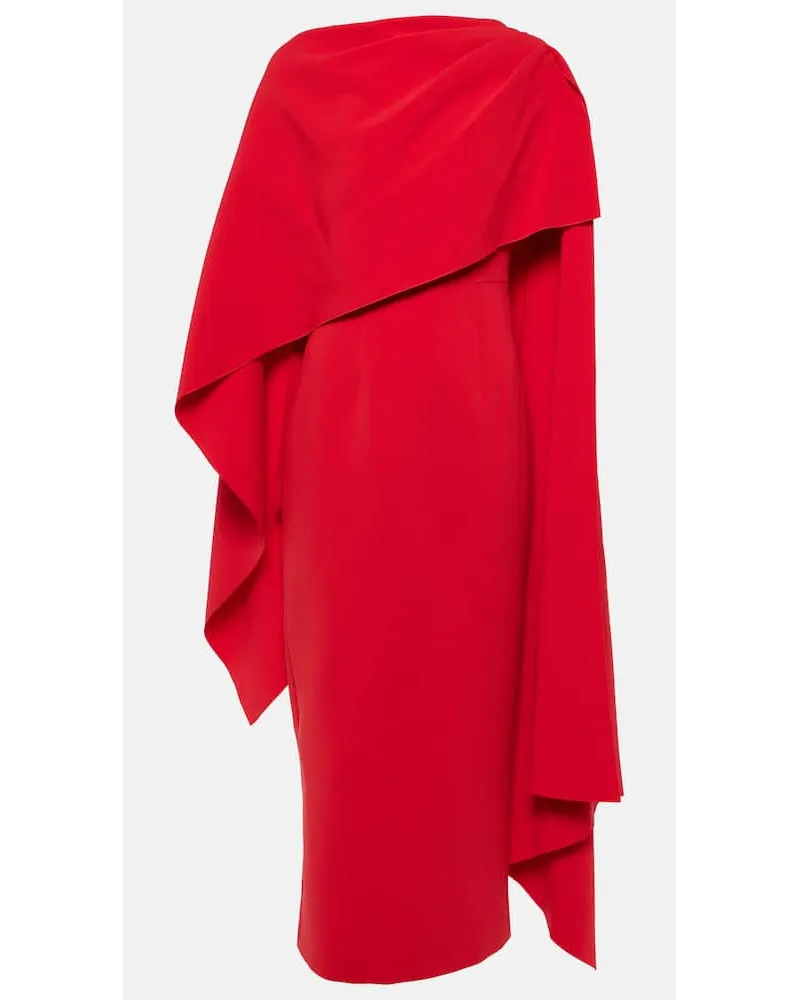 Roksanda Ilincic Abito midi Demetria con mantella Rosso