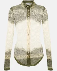 Jean Paul Gaultier Camicia in mesh con stampa Multicolore