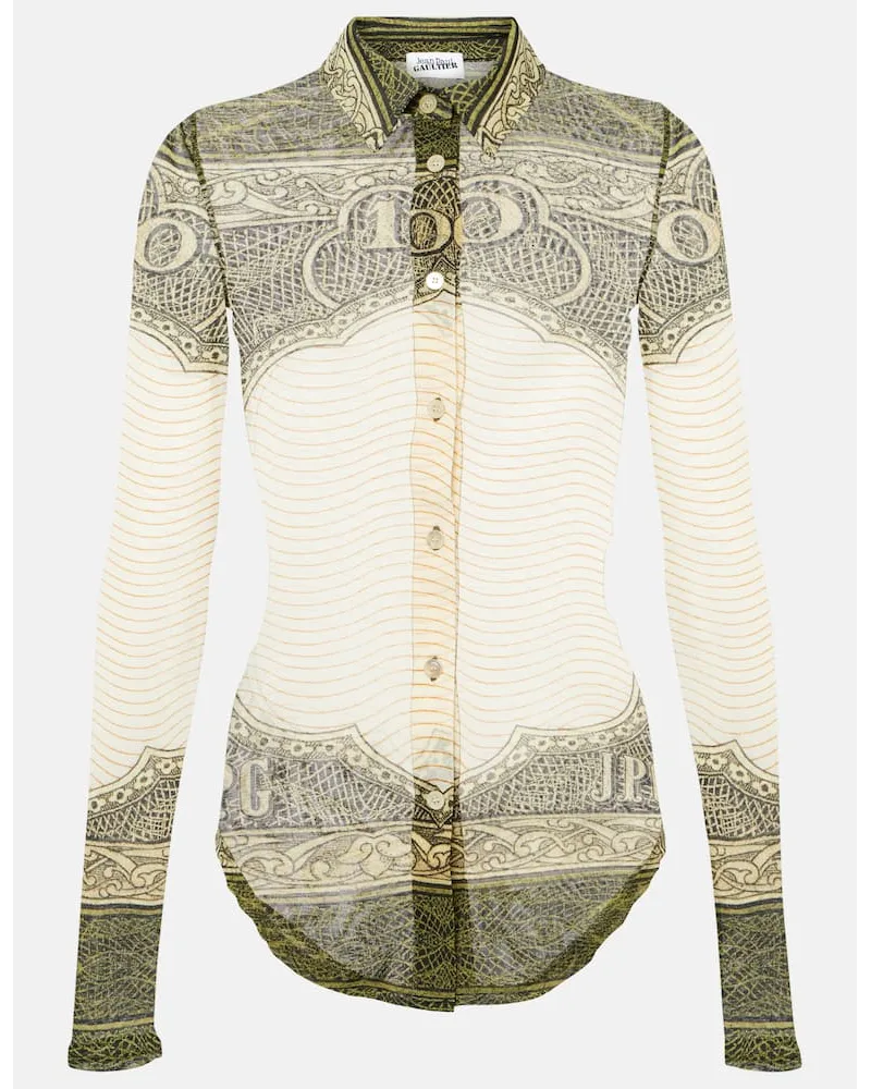 Jean Paul Gaultier Camicia in mesh con stampa Multicolore