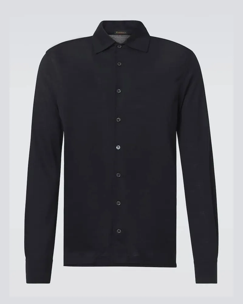 Rubinacci Camicia in lana Blu