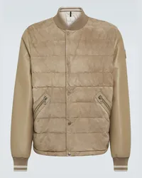 Moncler Piumino Chalanches in suede e pelle Beige