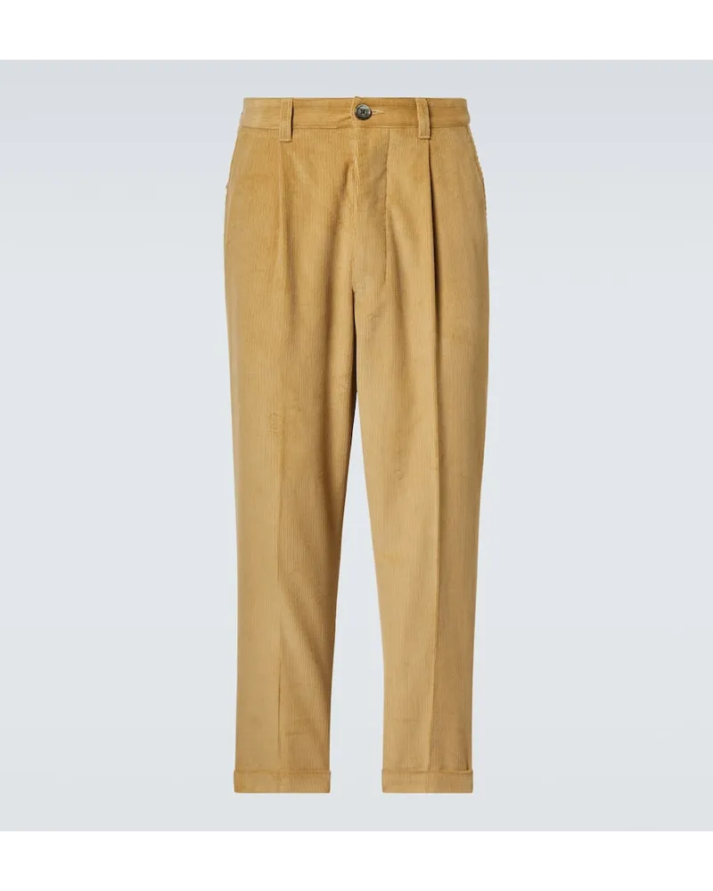 AMI Paris Pantaloni oversize in cotone Beige