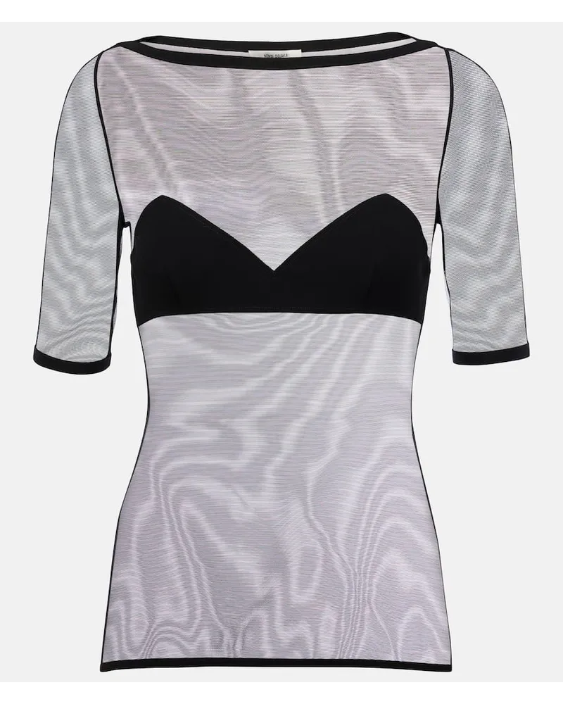 Nensi Dojaka Top in mesh Nero