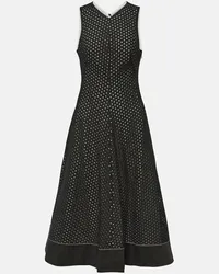 Proenza Schouler White Label - Abito midi Juno in misto cotone sangallo Nero