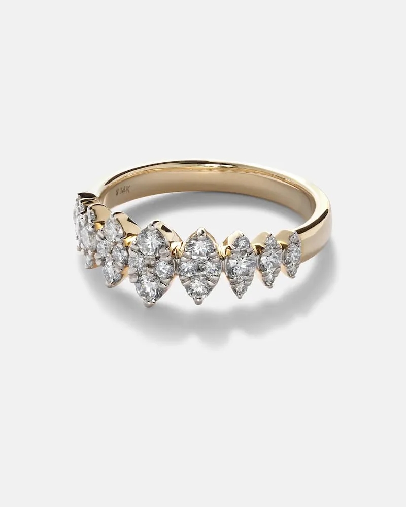 Stone & Strand Anello Fern in oro 14kt con diamanti Oro