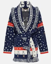 Alanui Cardigan Astrology Wheel in misto lana Blu