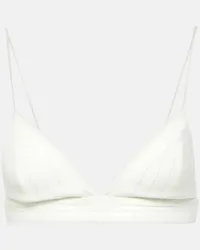 Alex Perry Bralette a righe in Lurex Bianco