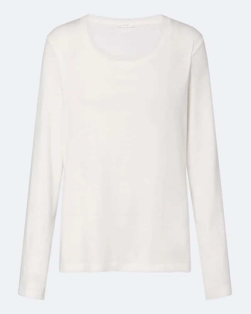 The Row Top Kalto in jersey di cotone Bianco