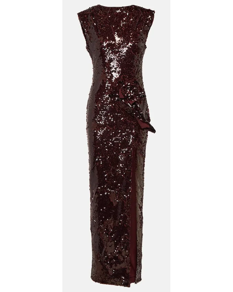 Roland Mouret Abito lungo con paillettes Rosso