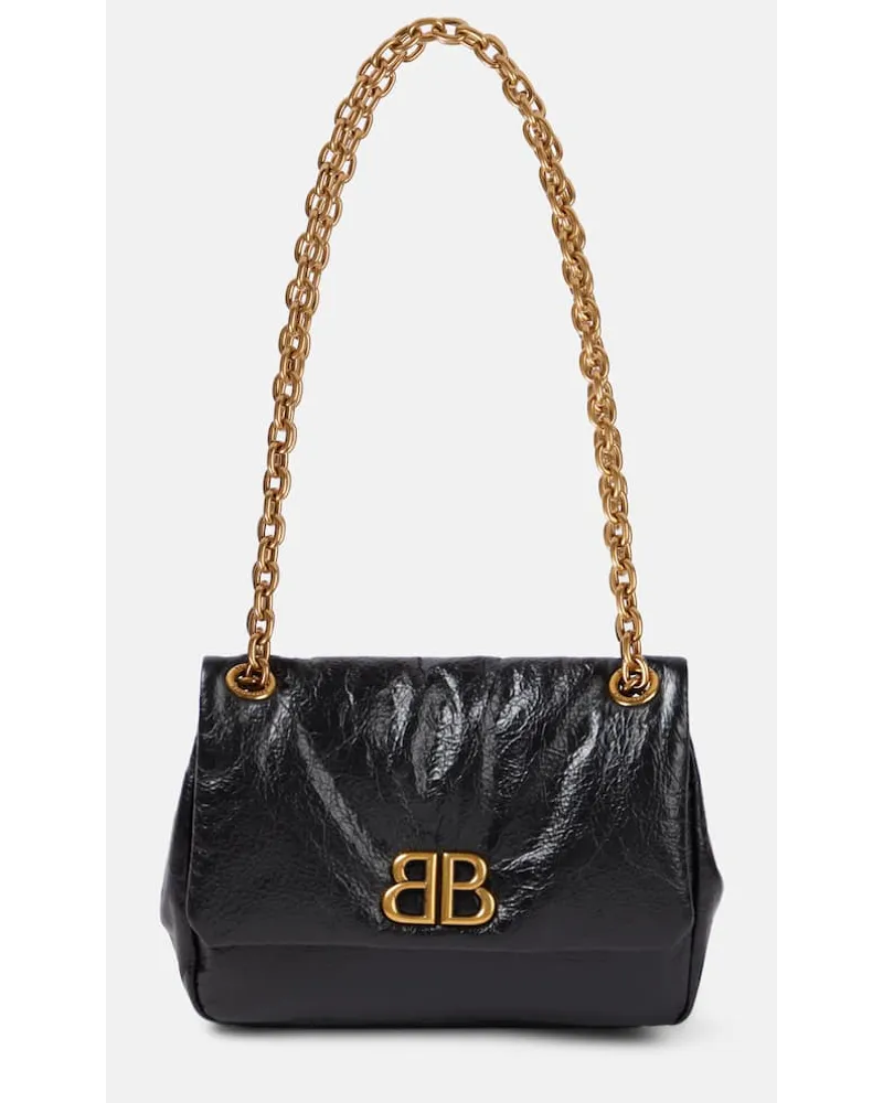 Balenciaga Borsa a spalla Monaco Mini in pelle Nero