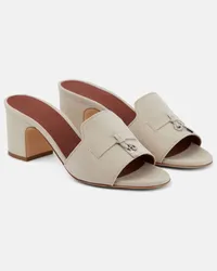 Loro Piana Mules Summer Charms in suede Bianco