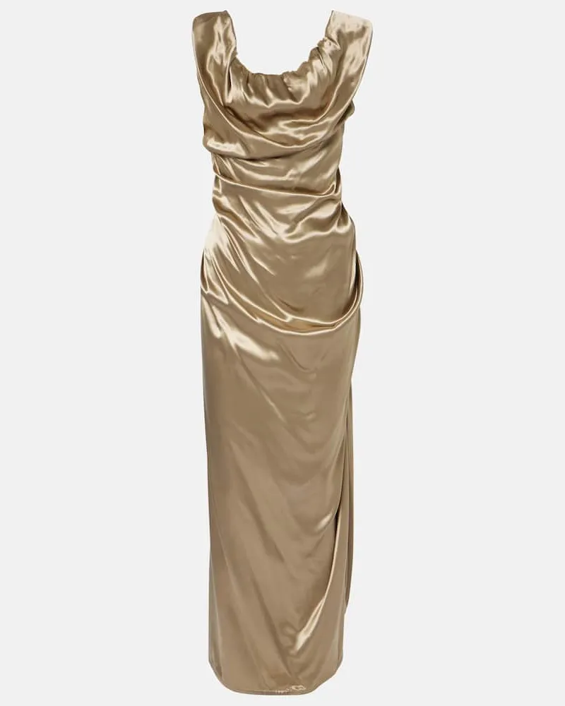 Vivienne Westwood Abito lungo Ginnie con ruches Oro