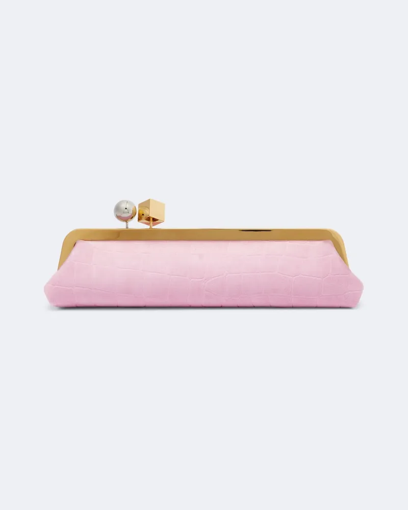 Jacquemus Clutch Salon in suede Rosa