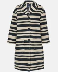 Max Mara Cappotto Rania in misto cotone a righe Nero