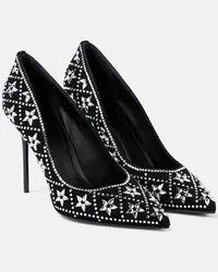 Balmain Pumps Ruby 95 in pelle con cristalli Nero