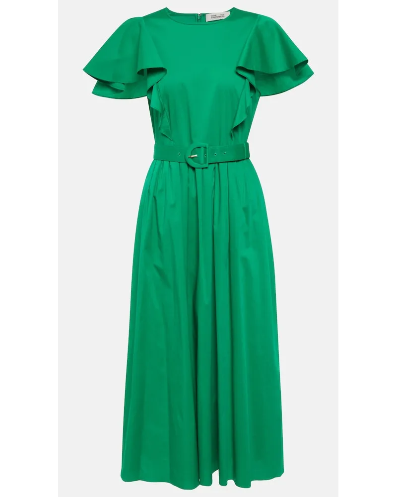 Diane von Furstenberg Abito midi con ruches Verde