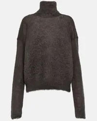 Saint Laurent Dolcevita in misto mohair Marrone