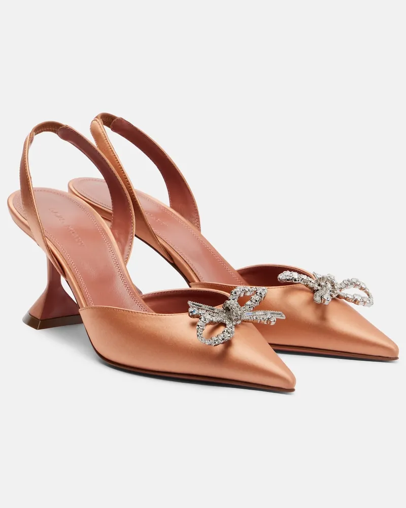 Amina Muaddi Pumps slingback Rosie in raso Beige
