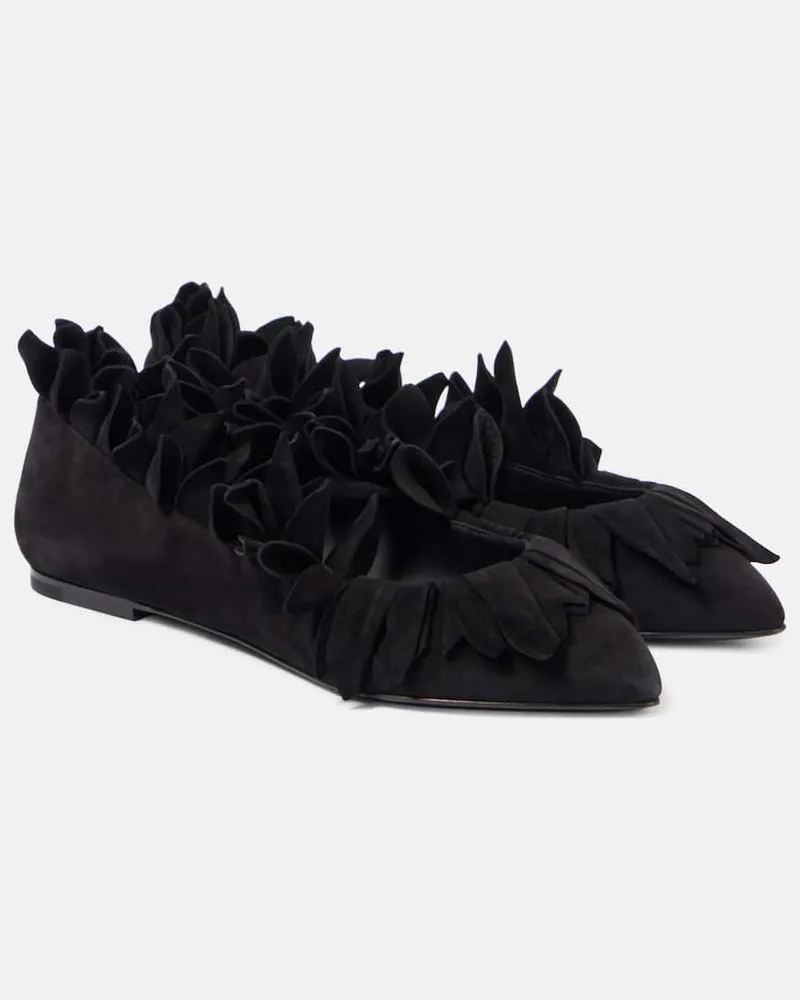 Alaïa AlaÃ¯a Ballerine Petal in suede Nero
