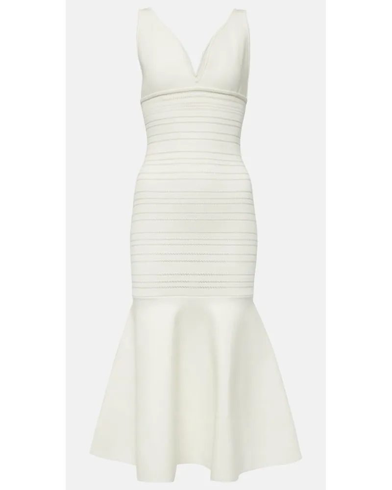 Victoria Beckham Abito midi in jersey Bianco