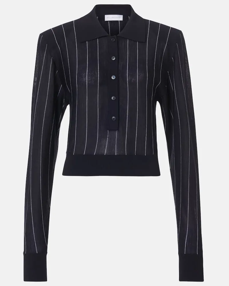 Stella McCartney Polo in lana a righe Nero