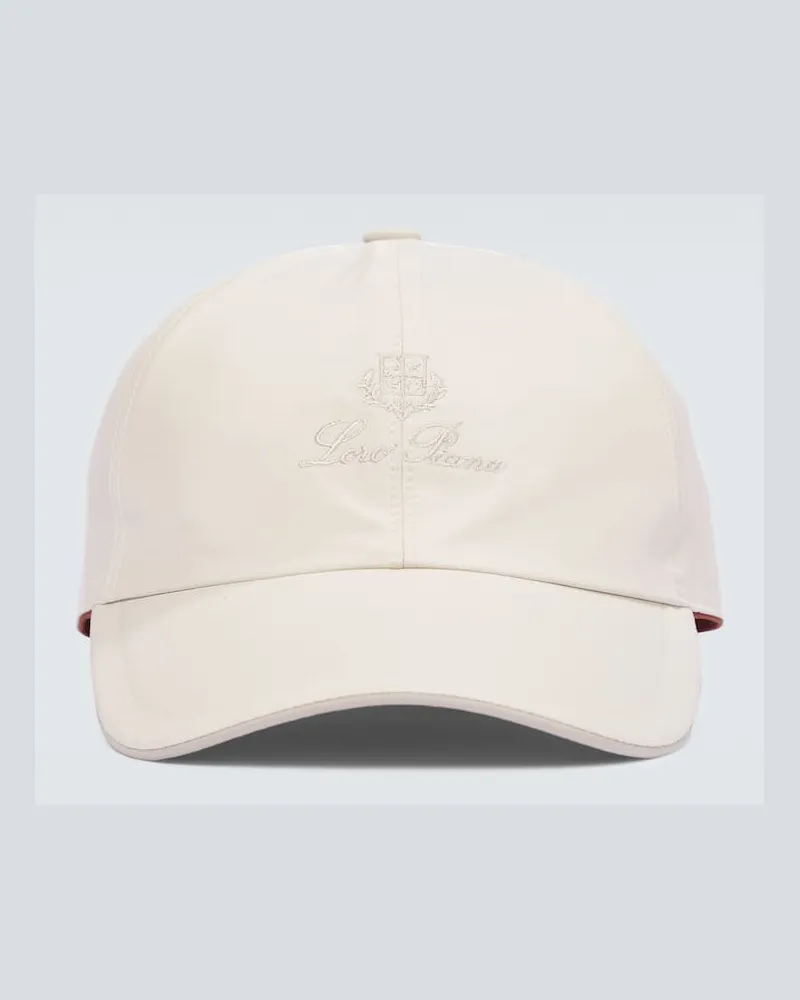 Loro Piana Cappello da baseball con logo Bianco
