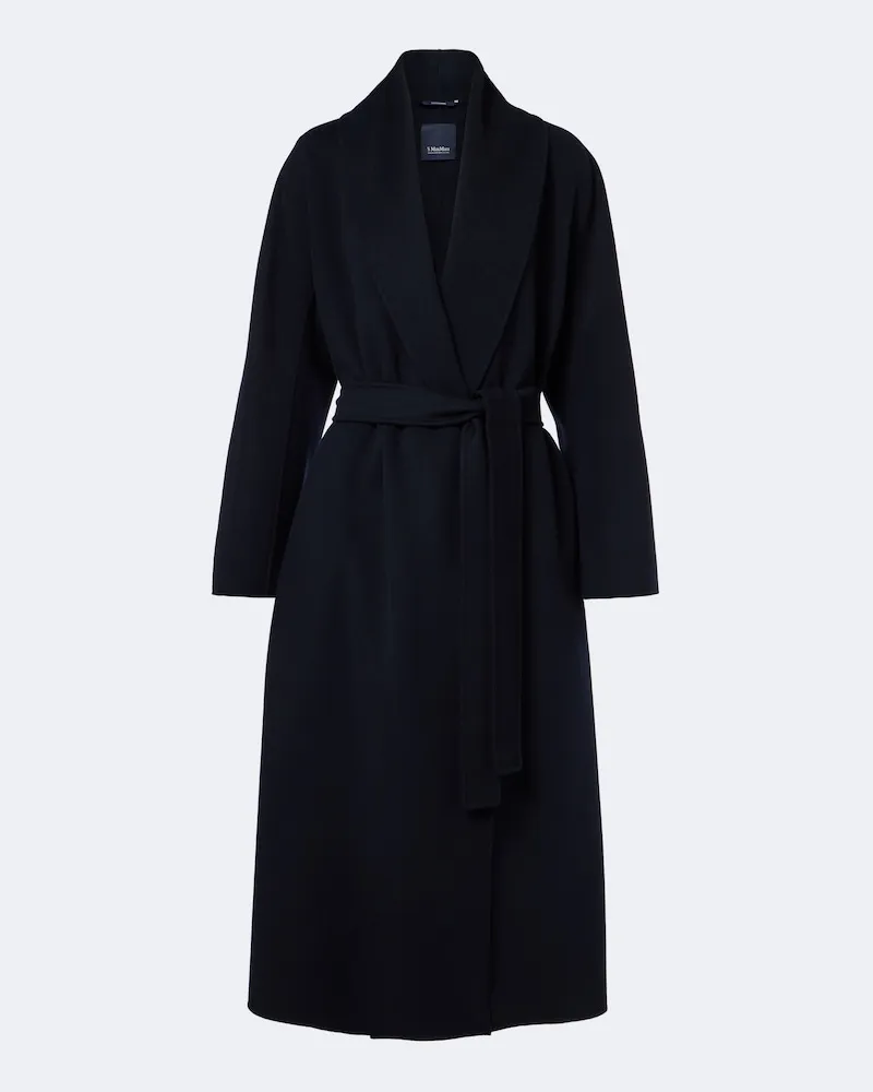 Max Mara Cappotto a portafoglio in lana vergine Blu